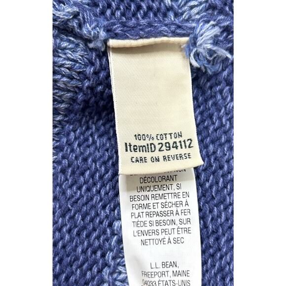 LL Bean Cable Knit Ombre Fisherman Sweater Womens S Cotton 3D Chunky Purple - Picture 5 of 8